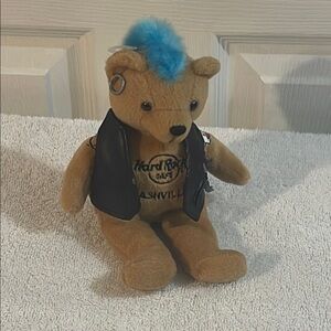 Hard Rock Cafe Tan and Blue Stuffed Bear